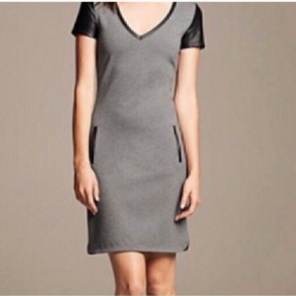Take 50% OFF- Banana Republic Short Sleeve Gray Dress, Size-0